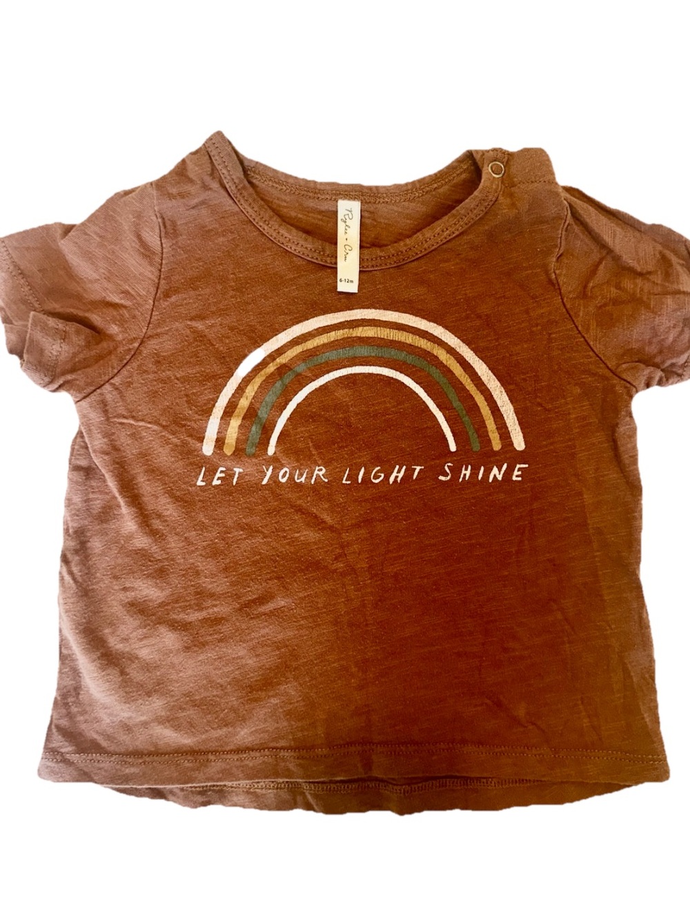 Rylee + Cru Brown Tee with Rainbow Graphic